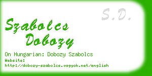 szabolcs dobozy business card